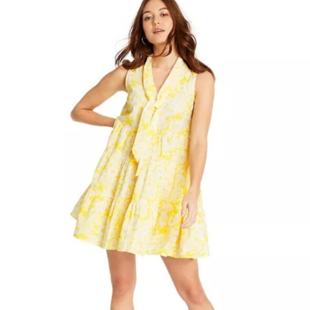 Lisa Marie Fernandez x Target Yellow Floral Mini Dress